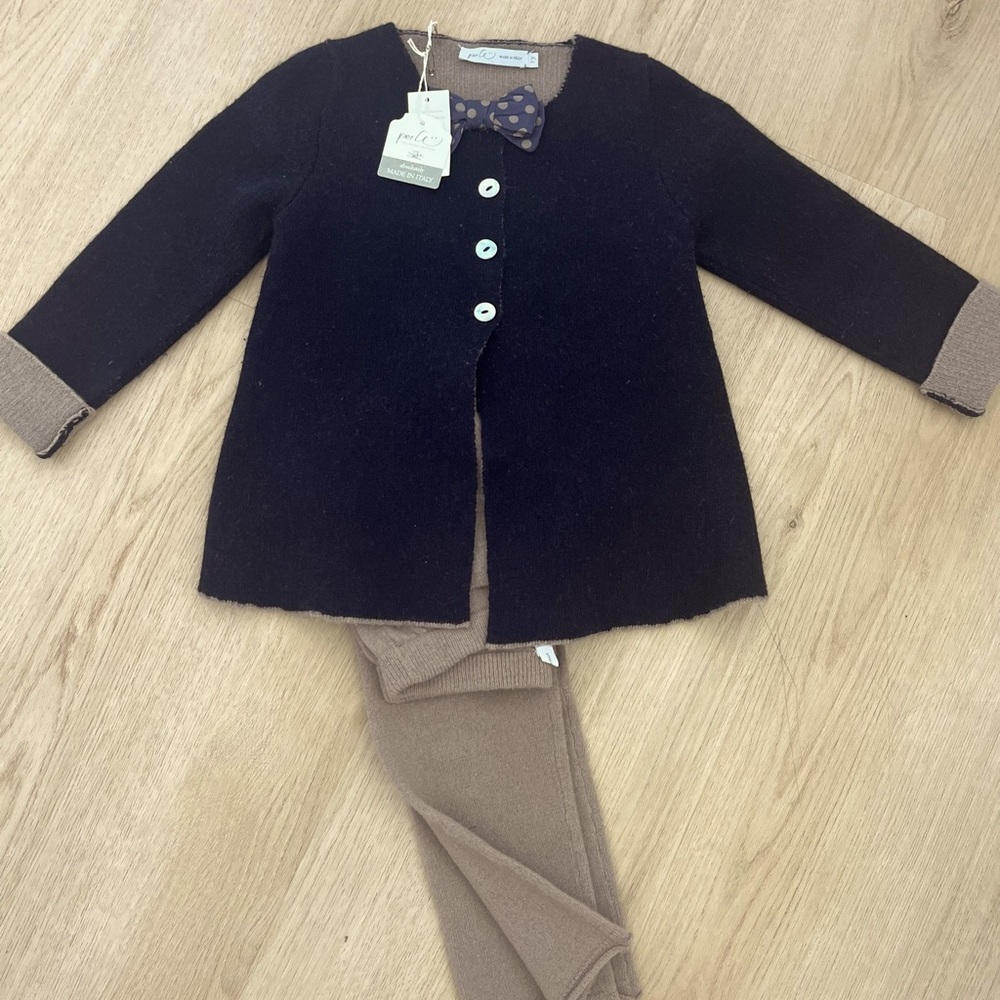 MADE in ITALY (boutique brand Caffe’ d’orzo) Girls wool outfit